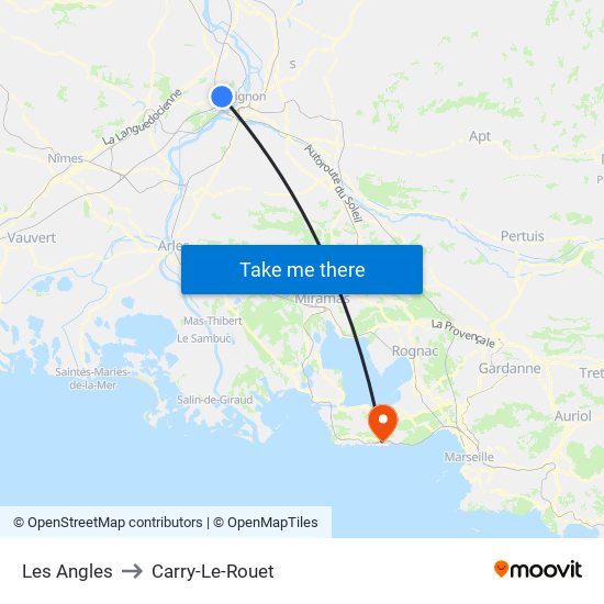 Les Angles to Carry-Le-Rouet map