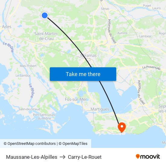 Maussane-Les-Alpilles to Carry-Le-Rouet map