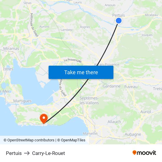 Pertuis to Carry-Le-Rouet map