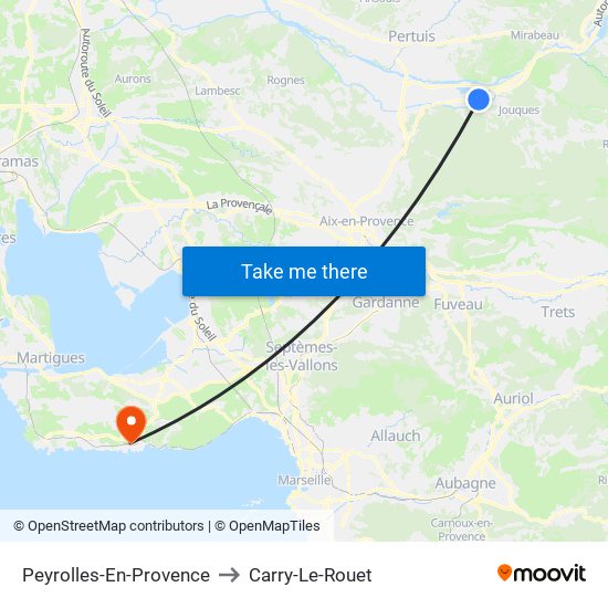 Peyrolles-En-Provence to Carry-Le-Rouet map