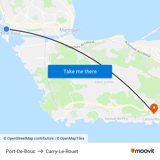 Port-De-Bouc to Carry-Le-Rouet map