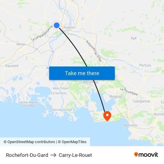 Rochefort-Du-Gard to Carry-Le-Rouet map