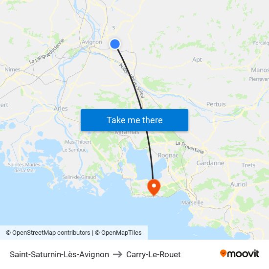 Saint-Saturnin-Lès-Avignon to Carry-Le-Rouet map