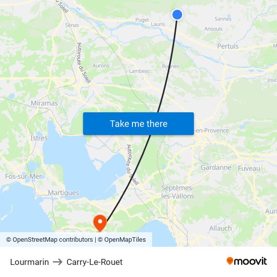 Lourmarin to Carry-Le-Rouet map
