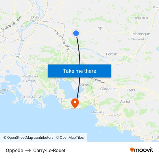 Oppède to Carry-Le-Rouet map
