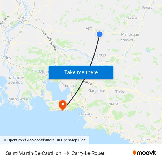 Saint-Martin-De-Castillon to Carry-Le-Rouet map