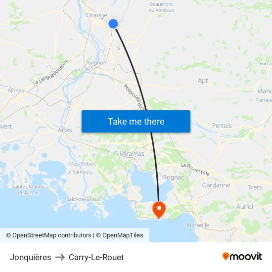 Jonquières to Carry-Le-Rouet map