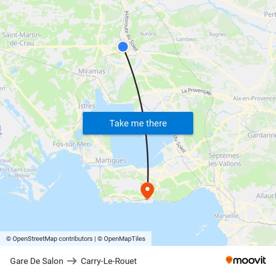 Gare De Salon to Carry-Le-Rouet map
