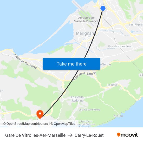 Gare De Vitrolles-Aér-Marseille to Carry-Le-Rouet map