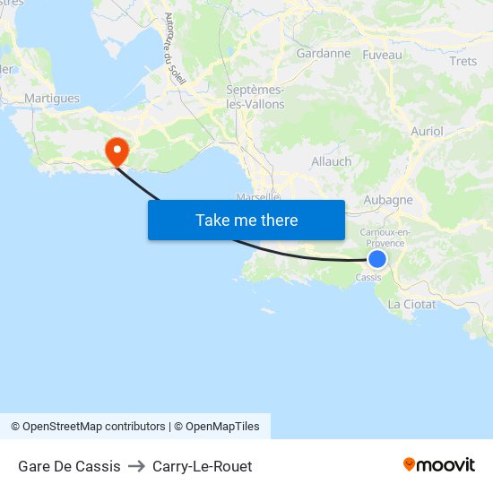 Gare De Cassis to Carry-Le-Rouet map