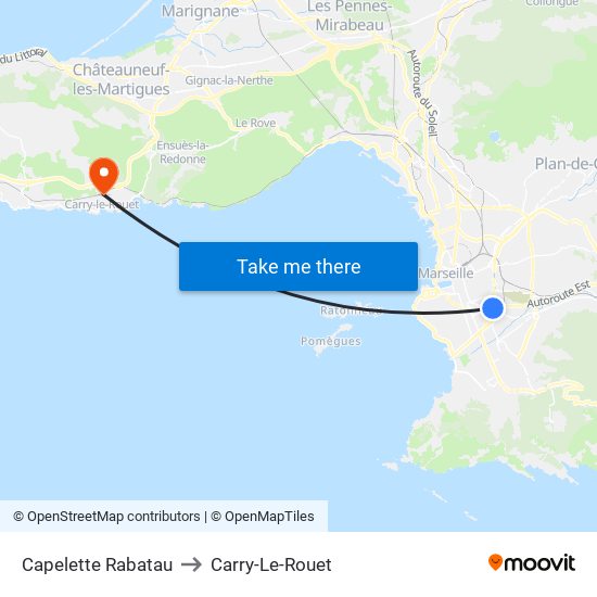 Capelette Rabatau to Carry-Le-Rouet map