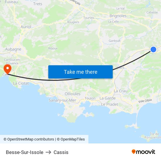 Besse-Sur-Issole to Cassis map