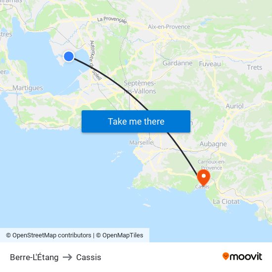 Berre-L'Étang to Cassis map