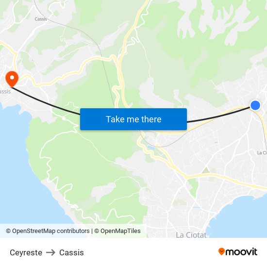 Ceyreste to Cassis map