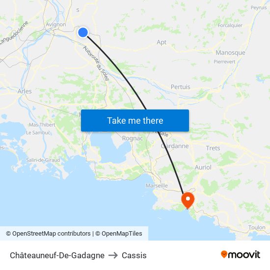 Châteauneuf-De-Gadagne to Cassis map