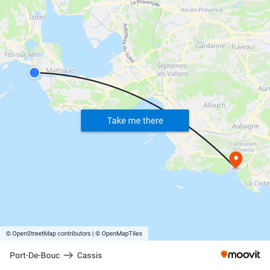 Port-De-Bouc to Cassis map