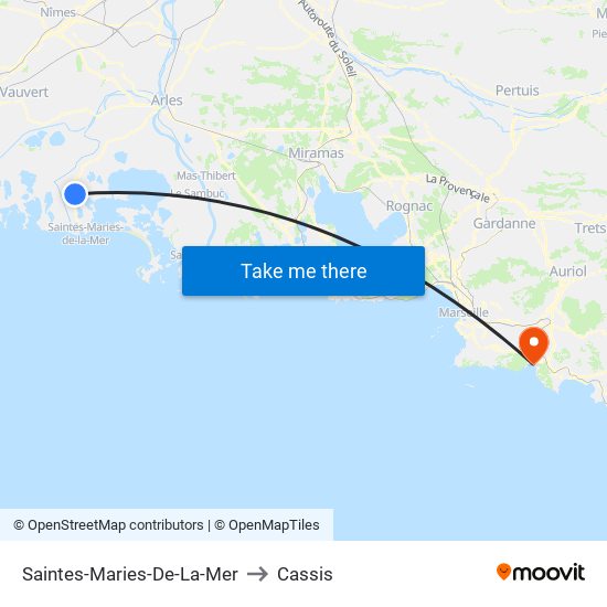 Saintes-Maries-De-La-Mer to Cassis map