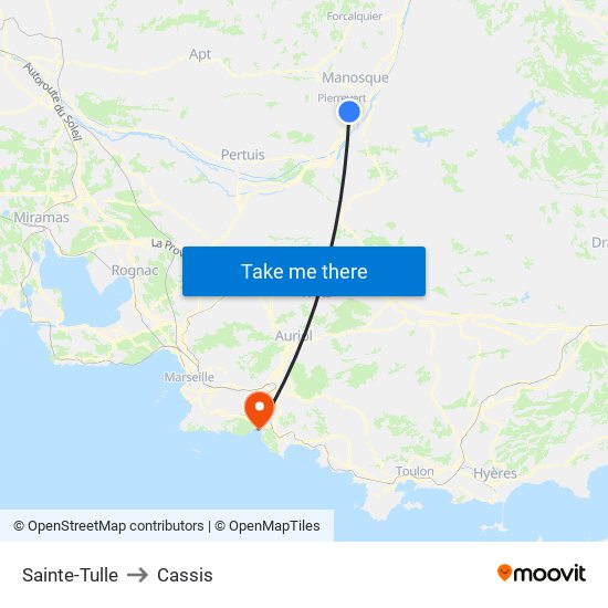 Sainte-Tulle to Cassis map