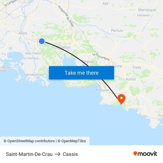 Saint-Martin-De-Crau to Cassis map