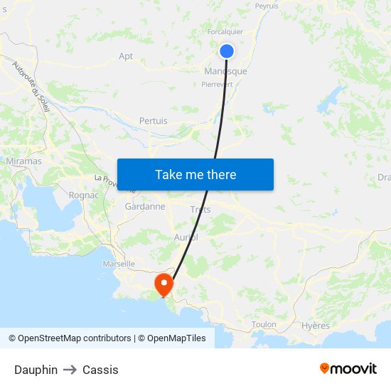 Dauphin to Cassis map
