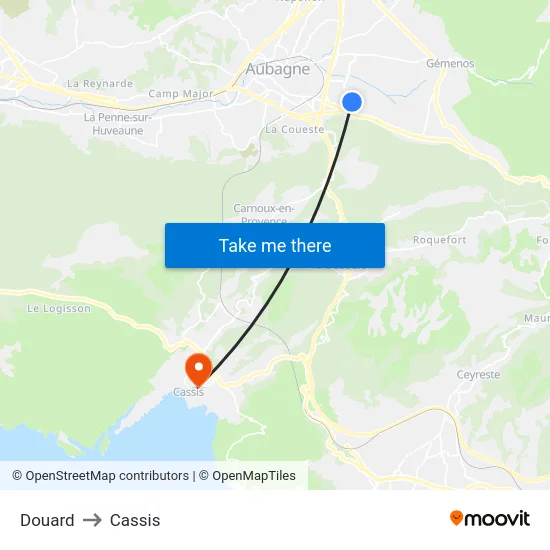 Douard to Cassis map