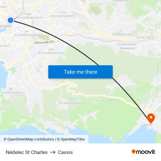 Nédelec St Charles to Cassis map