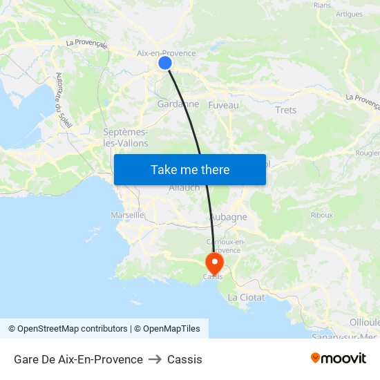 Gare De Aix-En-Provence to Cassis map