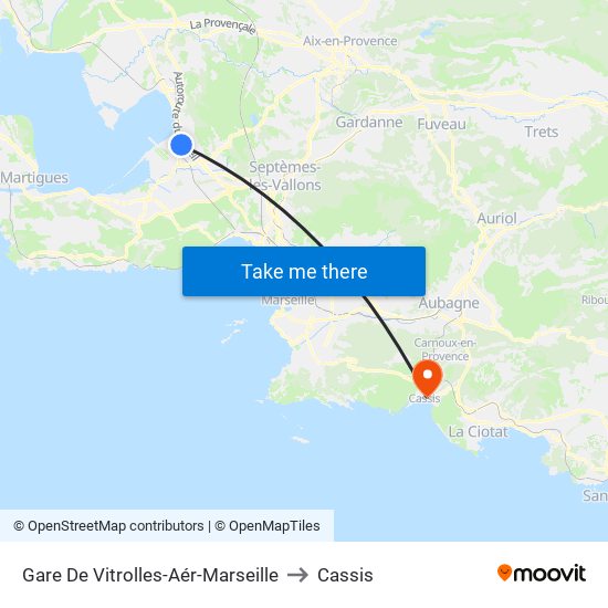 Gare De Vitrolles-Aér-Marseille to Cassis map