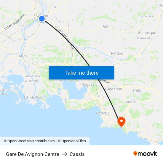 Gare De Avignon-Centre to Cassis map