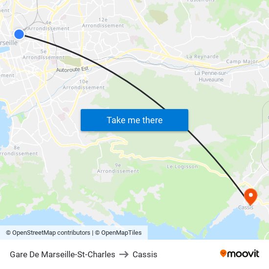 Gare De Marseille-St-Charles to Cassis map
