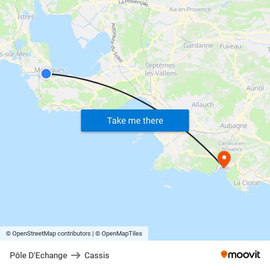 Pôle D'Echange to Cassis map