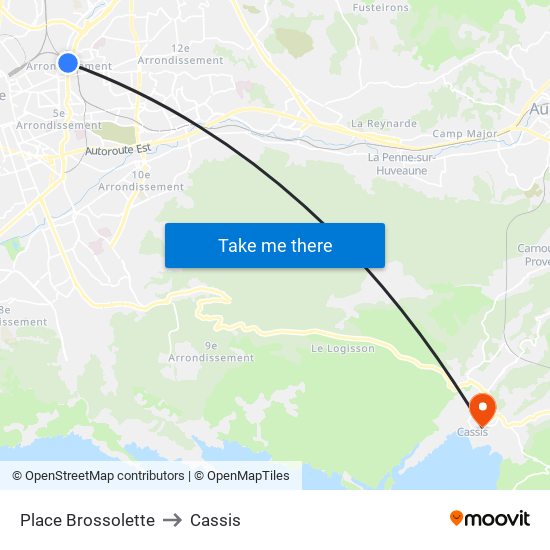 Place Brossolette to Cassis map