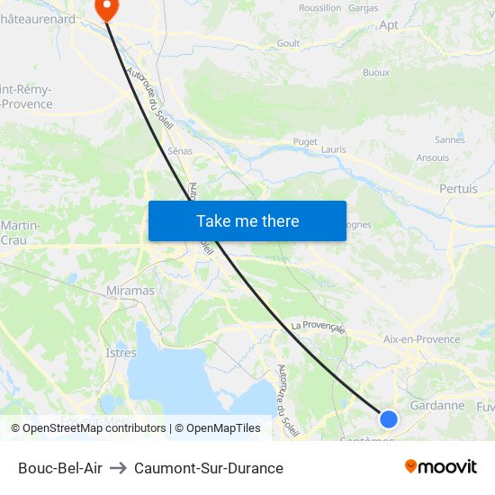 Bouc-Bel-Air to Caumont-Sur-Durance map