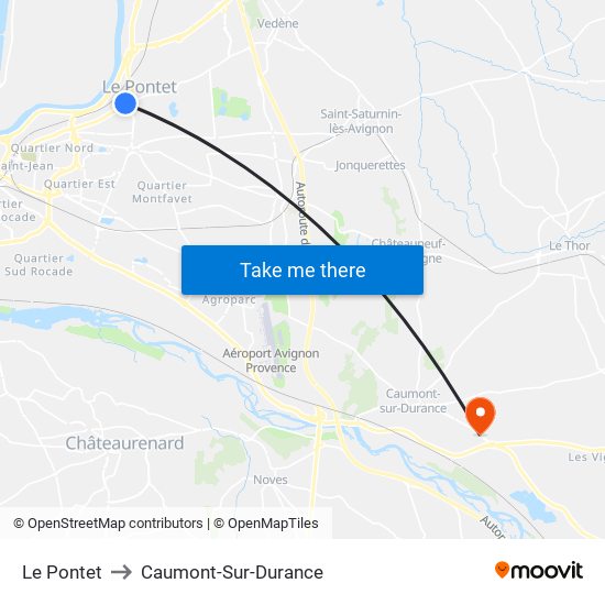 Le Pontet to Caumont-Sur-Durance map