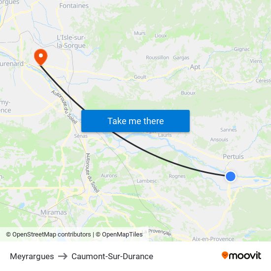 Meyrargues to Caumont-Sur-Durance map