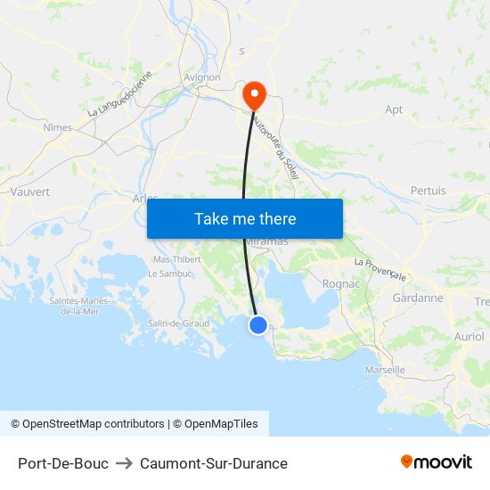 Port-De-Bouc to Caumont-Sur-Durance map