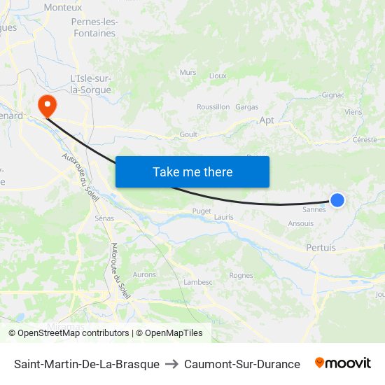 Saint-Martin-De-La-Brasque to Caumont-Sur-Durance map