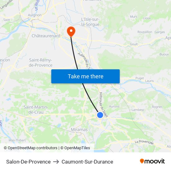 Salon-De-Provence to Caumont-Sur-Durance map