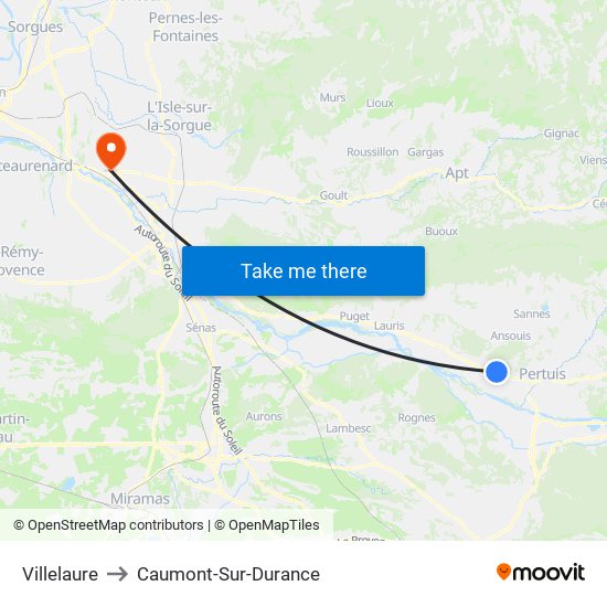 Villelaure to Caumont-Sur-Durance map