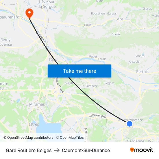 Gare Routière Belges to Caumont-Sur-Durance map