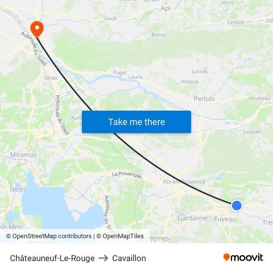 Châteauneuf-Le-Rouge to Cavaillon map