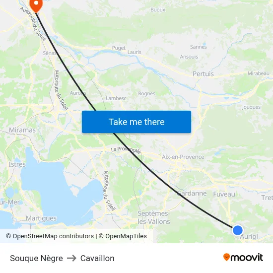 Souque Nègre to Cavaillon map