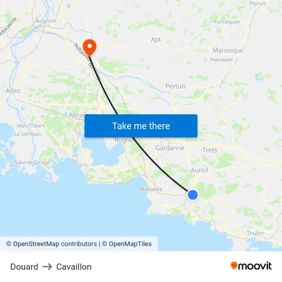 Douard to Cavaillon map