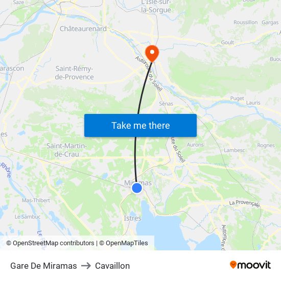 Gare De Miramas to Cavaillon map