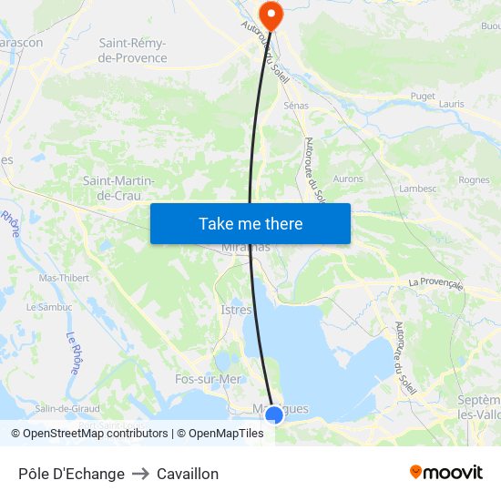 Pôle D'Echange to Cavaillon map