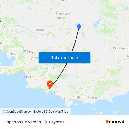 Esparron-De-Verdon to Ceyreste map