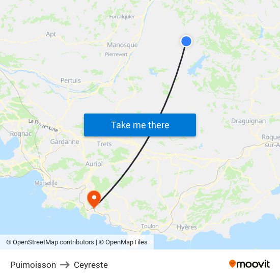 Puimoisson to Ceyreste map
