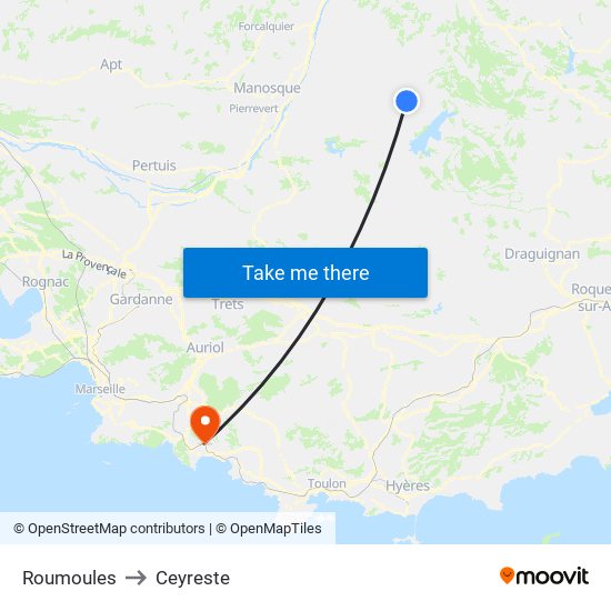 Roumoules to Ceyreste map