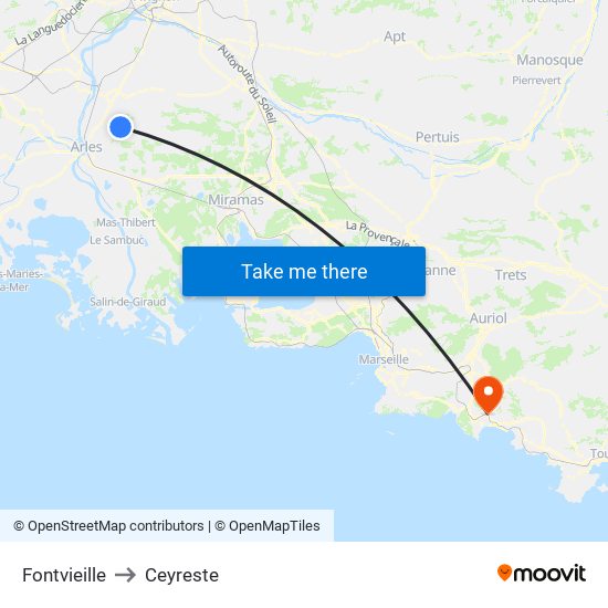 Fontvieille to Ceyreste map