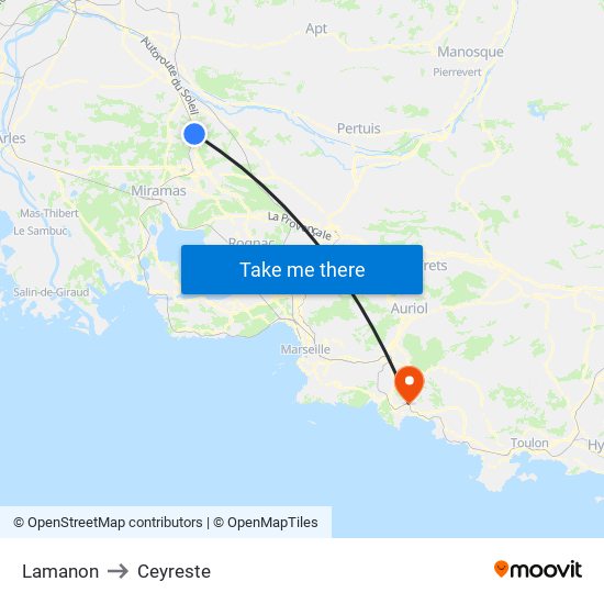 Lamanon to Ceyreste map